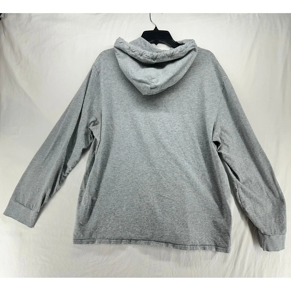 Polo Ralph Lauren Mens XL Heather Grey Cotton Long Sleeve Hooded T-Shirt Pony